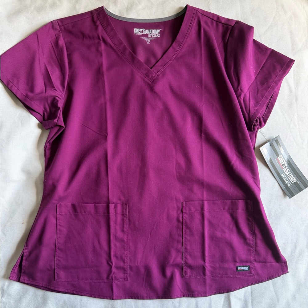 Grey’s Anatomy Women's V-Neck Scrub Top- XL